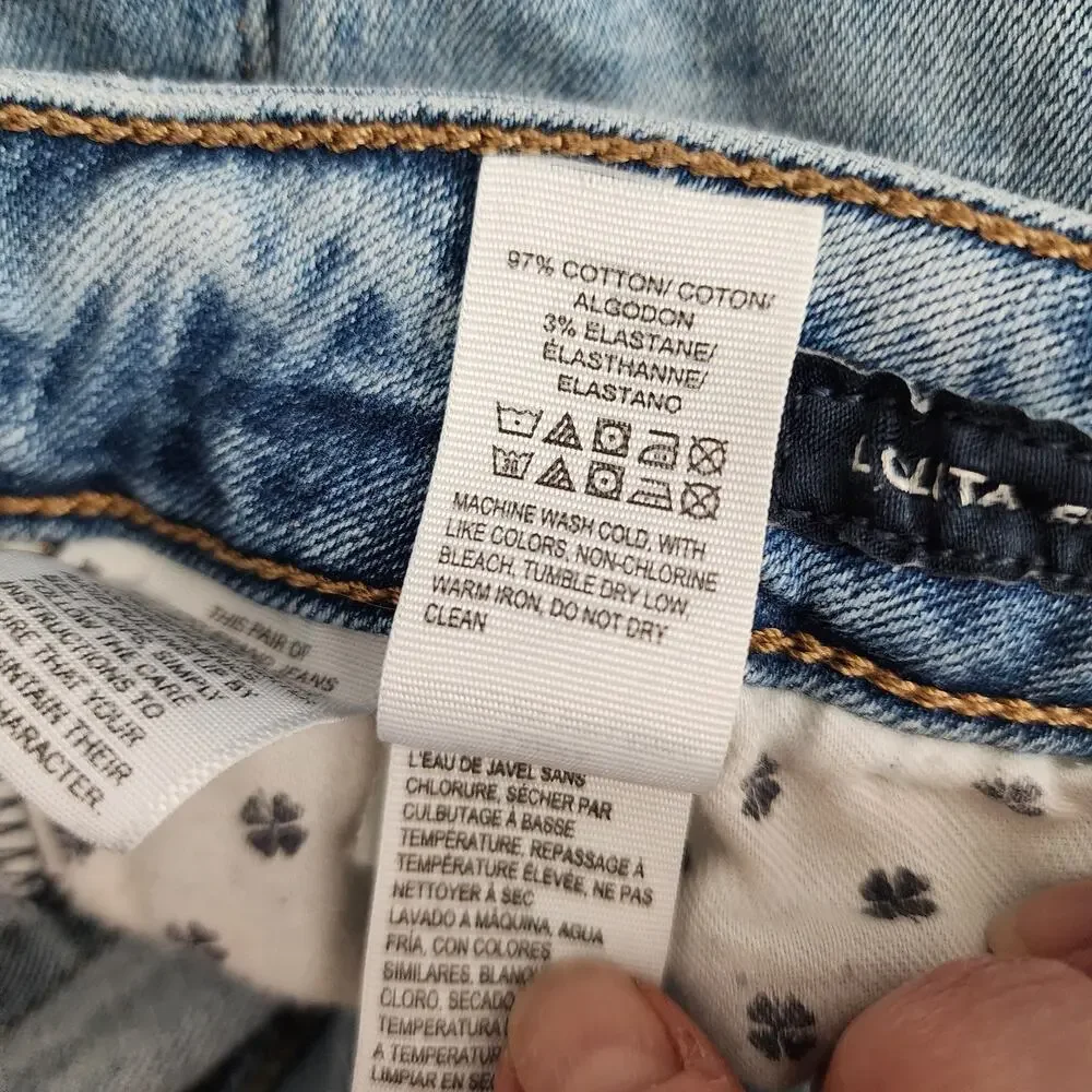Lucky Brand Lolita Super Skinny Light Wash 6/28 Distressed Raw hem crop